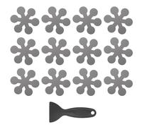 PATIKIL 12 Pcs Non Slip Bathtub Stickers, Anti Slip Shower Stickers with Scraper Bathroom Shower Floor Decals Snowflake Shape Cute Treads Tubs, Gray