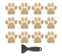 PATIKIL 12 Pcs Non Slip Bathtub Stickers, Anti Slip Shower Stickers with Scraper Bathroom Shower Floor Decals Paw Print Shape Cute Treads Tubs, Brown