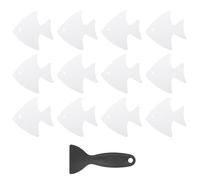 PATIKIL 12 Pcs Non Slip Bathtub Stickers, Anti Slip Shower Stickers with Scraper Bathroom Shower Floor Decals Fish Shape Cute Treads Tubs, Transparent
