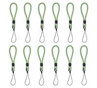 PATIKIL 12 Pcs Phone Lanyards Finger Strap, Portable Short Strap, Anti-loss Finger Hanging Rope, for Men Women Mobile Phone Cases, Keys, Flashlight, and USB Card Badge, Black/Green
