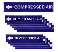 PATIKIL 12 Pcs Pipe Label Stickers with Arrows, 1-3/5" x 8" Compressed AIR Left-Pointing Arrow, Self-Stick Pipe Markers Identification for Pipeline Tag, White on Blue Background