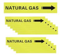 PATIKIL 12 Pcs Pipe Label Stickers with Arrows, 1-3/5" x 8" Gas Right-Pointing Arrow, Self-Stick Pipe Markers Identification for Pipeline Tag, Black on Yellow Background