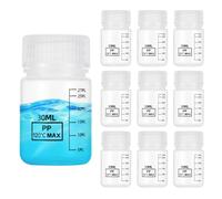 PATIKIL 12 Pcs Plastic Sample Bottles with Screw Cap, 1 oz 30ml Wide Mouth Reagent Bottle Transparent PP Sample Containers with Lid for Lab Water Reagent Sample Home Storage Seal, Clear