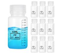 PATIKIL 12 Pcs Plastic Sample Bottles with Screw Cap, 2 oz 60ml Wide Mouth Reagent Bottle Transparent PP Sample Containers with Lid for Lab Water Reagent Sample Home Storage Seal, Clear