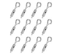 PATIKIL 12 Pcs Portable Hook & Eye Turnbuckle Tension, Steel Wire Rope Hanger Closed Body for 3/64"-1/16" Dia for Cable Guide Wire Rope Light Hanging Suspension Accessories, Silver