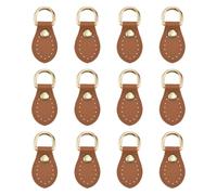 PATIKIL 12 Pcs Purse Strap Mount Hook, Sew on Leather Buckle Bag Side D Ring Clips Replacement Clasp for DIY Shoulder Bag Purse Backpack Craft Hardware Making Supplies, Brown