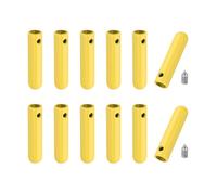 PATIKIL 12 Pcs Shoelace Tips with Screw, Alloy 25mm Cylindrical Aglets Shoes Lace Cords End Tip Cap Replacement for DIY Clothes Strings, Yellow