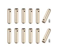 PATIKIL 12 Pcs Shoelace Tips with Screw, Alloy 25mm Cylindrical Aglets Shoes Lace Cords End Tip Cap Replacement for DIY Clothes Strings, Gold Tone