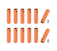PATIKIL 12 Pcs Shoelace Tips with Screw, Alloy 25mm Cylindrical Aglets Shoes Lace Cords End Tip Cap Replacement for DIY Clothes Strings, Orange