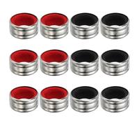 PATIKIL 12 Pcs Wine Bottle Collars, Stainless Steel & Velvet Felt Bottle Drip Ring Anti-Overflow Wine Drip Catcher Accessories for Kitchen Bar Party Beverage, Black/Red (Ordinary&Flannel)