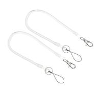 PATIKIL 12" Retractable Coil Spring Keychain with Keyring Lobster Clasp, 2 Pcs Plastic Spiral Stretchy Cord Strap Snap Hook for Key ID Passes Tags, Transparent