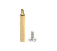 PATIKIL 12 Set M3 Hex Standoffs Brass, M3 x 12mm + 6mm Studs Male to Female Motherboard Standoffs Spacers Pillars, Gold, with Screw