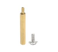 PATIKIL 12 Set M3 Hex Standoffs Brass, M3 x 15mm + 6mm Studs Male to Female Motherboard Standoffs Spacers Pillars, Gold, with Screw