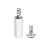 PATIKIL 12 Set M3 Hex Standoffs, M3 x 10mm + 6mm Studs Male to Female Motherboard Standoffs Spacers Pillars, Silver White, with Screw