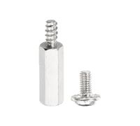 PATIKIL 12 Set M3 Hex Standoffs, M3 x 12mm + 6mm Studs Male to Female Motherboard Standoffs Spacers Pillars, Silver White, with Screw