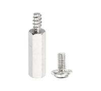 PATIKIL 12 Set M3 Hex Standoffs, M3 x 15mm + 6mm Studs Male to Female Motherboard Standoffs Spacers Pillars, Silver White, with Screw