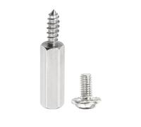 PATIKIL 12 Set M3 Hex Standoffs, M3 x 15mm + 8mm Studs Male to Female Motherboard Standoffs Spacers Pillars, Stainless Steel Silver, with Screw