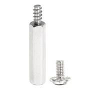 PATIKIL 12 Set M3 Hex Standoffs, M3 x 20mm + 6mm Studs Male to Female Motherboard Standoffs Spacers Pillars, Stainless Steel Silver, with Screw
