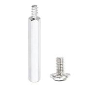 PATIKIL 12 Set M3 Hex Standoffs, M3 x 30mm + 6mm Studs Male to Female Motherboard Standoffs Spacers Pillars, Silver Gray, with Screw