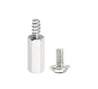 PATIKIL 12 Set M3 Hex Standoffs, M3 x 8mm + 6mm Studs Male to Female Motherboard Standoffs Spacers Pillars, Silver White, with Screw