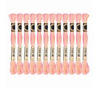 PATIKIL 12 Skeins Embroidery Floss, Gradient Colors Polyester Embroidery Threads Bracelets String for Cross-Stitch Hand Embroidery, Pale Pink