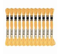 PATIKIL 12 Skeins Embroidery Floss, Gradient Colors Polyester Embroidery Threads Bracelets String for Cross-Stitch Hand Embroidery, Golden Yellow