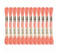 PATIKIL 12 Skeins Embroidery Floss, Polyester Embroidery Threads Bracelets String for Cross-Stitch Hand Embroidery, Orange Red