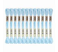 PATIKIL 12 Skeins Embroidery Floss, Polyester Embroidery Threads Bracelets String for Cross-Stitch Hand Embroidery, Light Blue