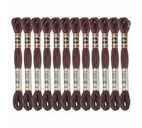 PATIKIL 12 Skeins Embroidery Floss, Polyester Embroidery Threads Bracelets String for Cross-Stitch Hand Embroidery, Brown Black