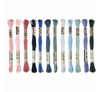 PATIKIL 12 Skeins Embroidery Floss Polyester Embroidery Threads Bracelets String for Cross-Stitch Hand Embroidery, Dark Green/Navy Blue