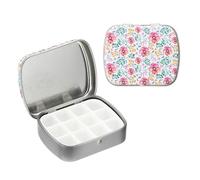 PATIKIL 12 Well Mini Paint Storage Box, Portable Tiny Painting Tray 1.6ml Per Mixing Cup for Gouache Watercolor Art Craft Oil Painting, Small Floral