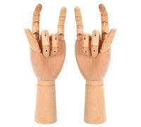 PATIKIL 12" Wooden Hand Model, Artist Mannequin Right and Left Hand Model Flexible Movable Manikin Jointed Figure for Sketching Painting Drawing Decoration