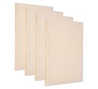 PATIKIL 12 x 10 Inch Wood Panel Board, 4 Pack Unfinished Wooden Canvas Boards Square Blank Deep Cradle Board for Painting Pouring DIY Art Use with Oils Acrylics