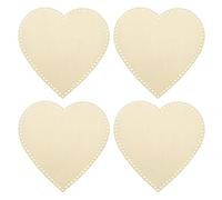 PATIKIL 12" x 12" Crochet Basket Bottom, 4Pcs Heart Shape Blank Crochet Knitting Wooden Base for DIY Craft Weaving Basket Making Supplies Home Decoration
