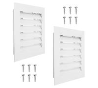 PATIKIL 12 x 12 Inch Gable Vent, 2PCS Aluminum Alloy Wall Shed Vents Square Louver Air Grille with Stainless Strainer for House Attic Garage Ceiling, 10 x 10 Inch Duct Opening Size, White