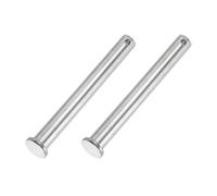 PATIKIL 12 x 120 mm Single Hole Clevis Pins, 2 Pcs 304 Stainless Steel Flat Head Pin for Hitch Pin Lock Link Hinge Systems, Silver