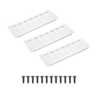 PATIKIL 12 x 4 Inch(300mm x 100mm) Rectangle Ventilation Grille, 3PCS Aluminum Air Vent Cover Louvered Ventilation Cover with Mounting Screws for Cabinet Closet Door Wardrobe, Silver