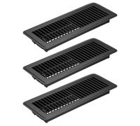 PATIKIL 12 x 4 Inch Floor Register, 3pcs Heavy Duty Air Vent Cover Steel Adjustable Decor Vents Easy Adjust Floor Grates for Sidewall Home Office, Black