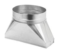 PATIKIL 12" x 4" x 8" Straight Register Boot, Galvanized Steel Transition Rectangular to 8" Round Duct Transition Fitting for Connecting Floor Register Grille HVAC Duct Fittings