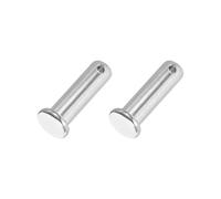 PATIKIL 12 x 40 mm Single Hole Clevis Pins, 2 Pcs 304 Stainless Steel Flat Head Pin for Hitch Pin Lock Link Hinge Systems, Silver