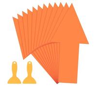 PATIKIL 12" x 6" Arrow Sticker, 12Pcs Removable Waterproof Self Adhesive Floor Stickers Directional Arrow Sign with Shovel for Road Instructions, Orange