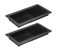 PATIKIL 12 x 6 Inch Floor Register, 2pcs Heavy Duty Air Vent Cover Steel Adjustable Decor Vents Easy Adjust Floor Grates for Sidewall Home Office, Black