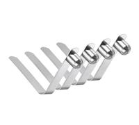PATIKIL 12 x 9mm Kayak Paddle Snaps, 4 Pack Tent Pole Clips Steel V Shaped Single Pin Push Button Spring Clips Lock Tube Pole Clips for Camping Awning, Silver Tone, 45mm Long