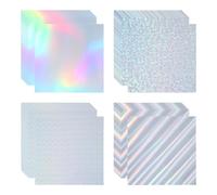 PATIKIL 12"x12" Holographic Cardstock, 40 Pack Metallic Iridescent Mirror Paper Foil Board Reflective Sheets for Scrapbook Poster DIY Craft, 4 Colors