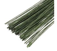 PATIKIL 120 Pcs 30 Gauge Floral Wire, 14 Inch Floral Stem Wire Flower Paper Wrapped Wires for Flower Crafts Bouquet Arrangement Supplies Wreath DIY Projects, Dark Green