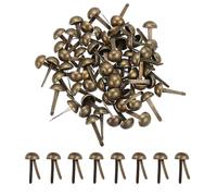 PATIKIL 120 Pcs Brads Paper Fasteners, 8 x 17 mm Metal Round Head Split Pins, Prong Brads for Scrapbooking Leather Craft Decorative DIY Supplies, Bronze