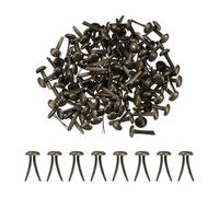 PATIKIL 120 Pcs Brads Paper Fasteners, 8 x 4.5 mm Metal Round Head Split Pins, Prong Brads for Scrapbooking Leather Craft Decorative DIY Supplies, Bronze