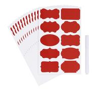 PATIKIL 120 Pcs Chalkboard Labels for Jars, 2" x 3" Self Adhesive Blank Gift Stickers All Purpose Name Tags Sticker with Marker for Present, Canning, Bottle, Food Containers, Red