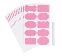 PATIKIL 120 Pcs Chalkboard Labels for Jars, 2" x 3" Self Adhesive Blank Gift Stickers All Purpose Name Tags Sticker with Marker for Present, Canning, Bottle, Food Containers, Pink