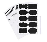 PATIKIL 120 Pcs Chalkboard Labels for Jars, 2" x 3" Self Adhesive Blank Gift Stickers All Purpose Name Tags Sticker with Marker for Present, Canning, Bottle, Food Containers, Black
